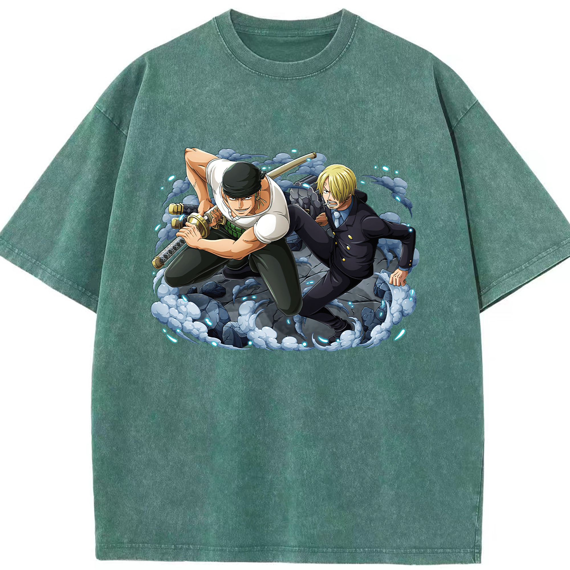 ワンピース ロロノア・ゾロ ONE PIECE Roronoa Zoro 綿100% ヴィンテージ風 半袖Tシャツ（フロントプリント）